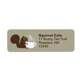 Coffee Squirrel Return Address Labels