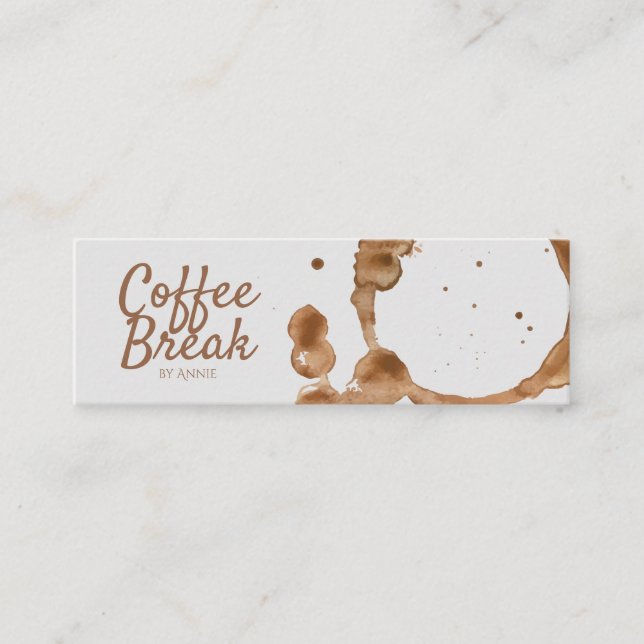 Coffee Stain And Beans Mini Business Card (Front)