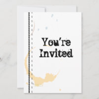 Coffee Stain Grungy Custom Party Invitation