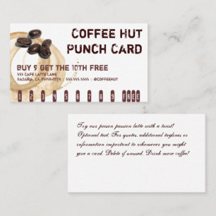 Coffee Stain Logo Drink Punch Card