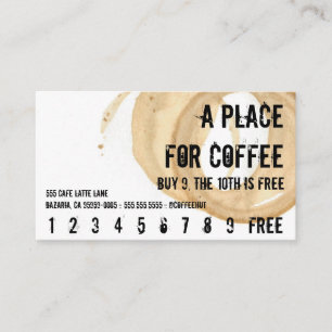 Coffee Stain Logo Drink Punch Rough Loyalty Card