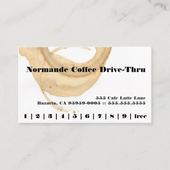 Coffee Stain Loyalty Punch Card (Front)