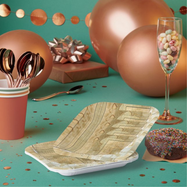 Coffee Stained Ledger Accountant Paper Paper Plate (Multi)