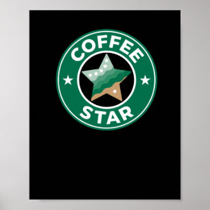 Coffee Star Sticker Poster