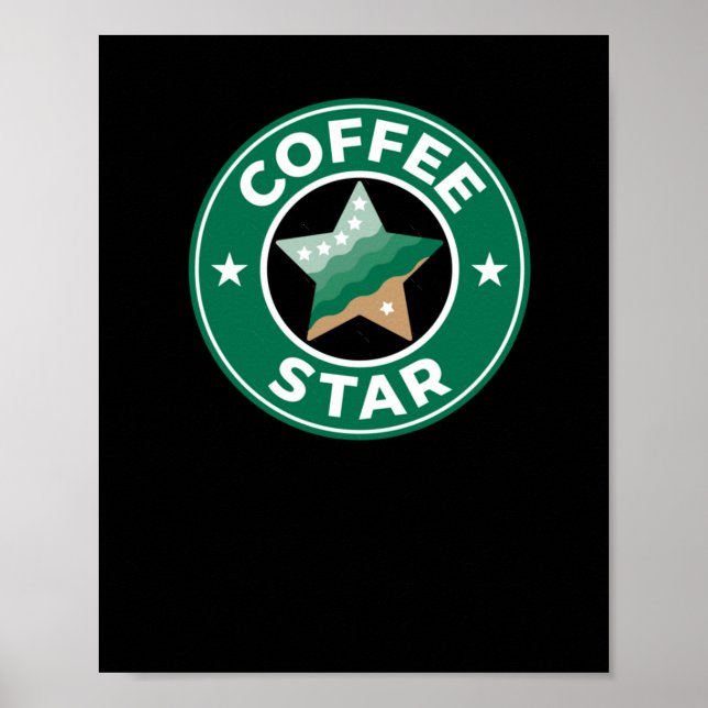 Coffee Star Sticker  Poster (Front)