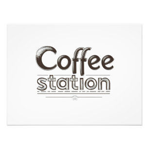Coffee Station Text Photo Print