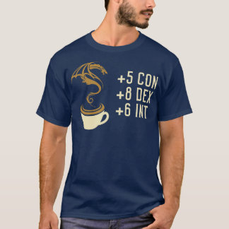 Coffee Stats for Roleplaying and Larping Tabletop  T-Shirt