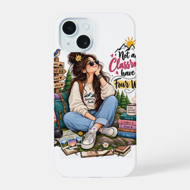 coffee study coffee lover book lover study aesthet iPhone 15 case (Back)