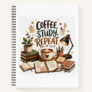Coffee Study Repeat Cosy Study Desk Book Lover
