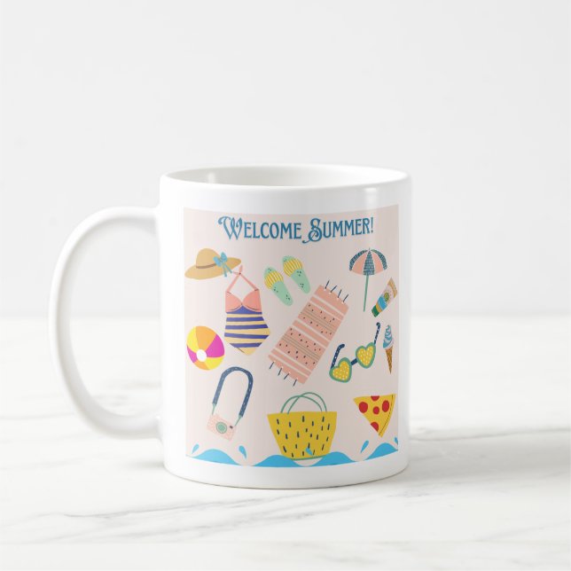 Coffee Summer Arrival 11 Oz Ceramics W-PT Coffee Mug (Left)