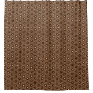 Coffee Sun and Star Shower Curtain