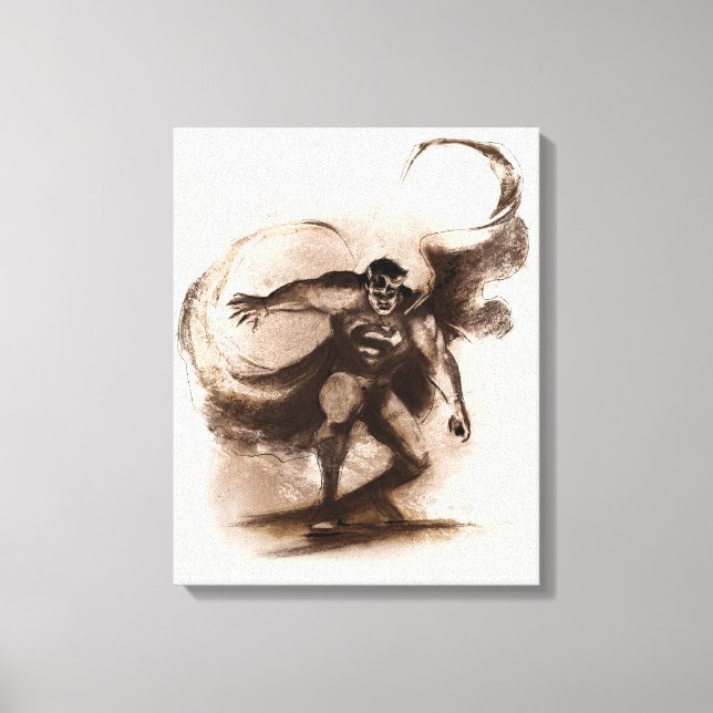 Coffee Superman Canvas Print (Front)