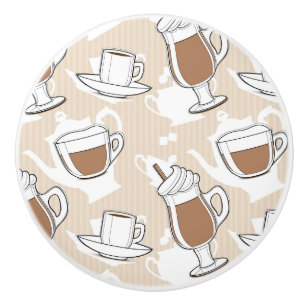 Coffee, sweet pattern ceramic knob