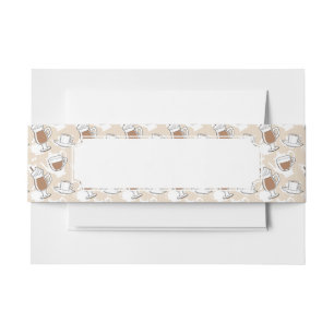 Coffee, sweet pattern invitation belly band