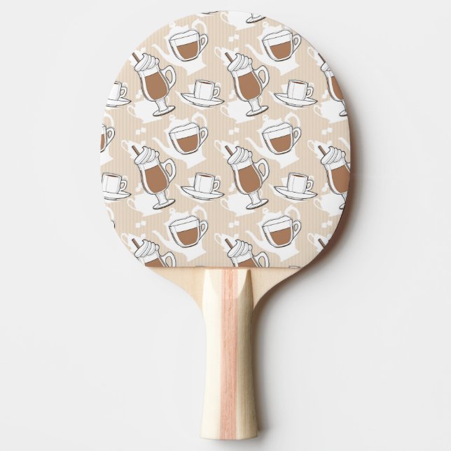 Coffee, sweet pattern ping pong paddle (Front)