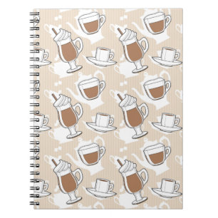 Coffee, sweet pattern spiral notebook