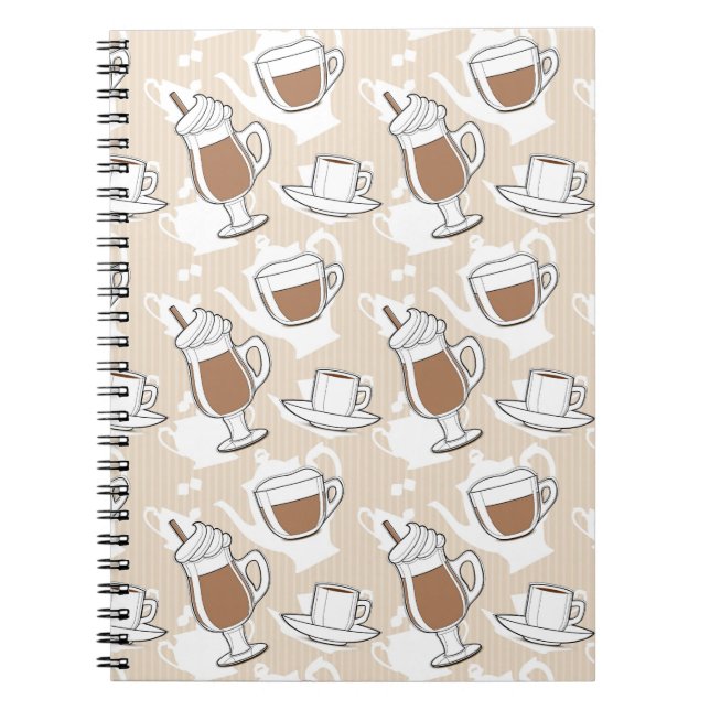 Coffee, sweet pattern spiral notebook (Front)