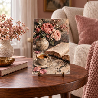Coffee Table Flowers Art Print