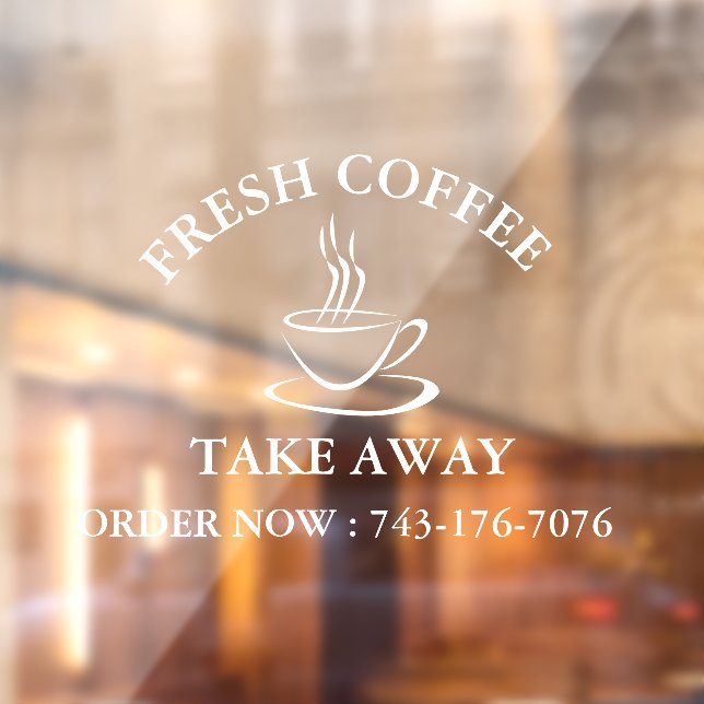 Coffee Take Away Order Custom Window Cling (Sheet 2)