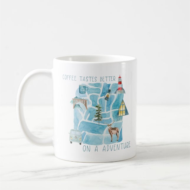 Coffee Tastes Better on an Adventure Mug (Left)