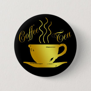 COFFEE & TEA 6 CM ROUND BADGE