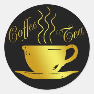 COFFEE & TEA CLASSIC ROUND STICKER