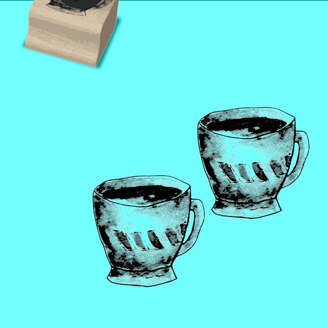 Coffee tea cup loyalty card rubber stamp (Creator Uploaded)