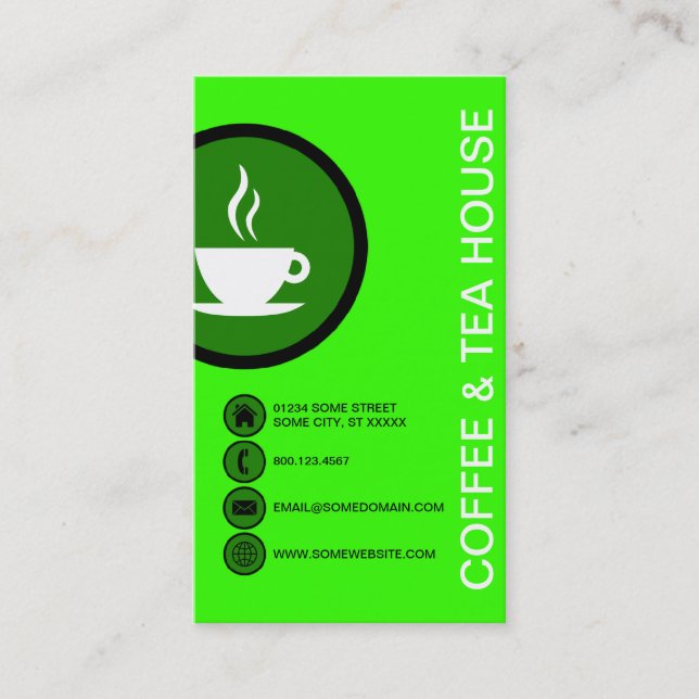 COFFEE & TEA HOUSE bubbles Business Card (Front)