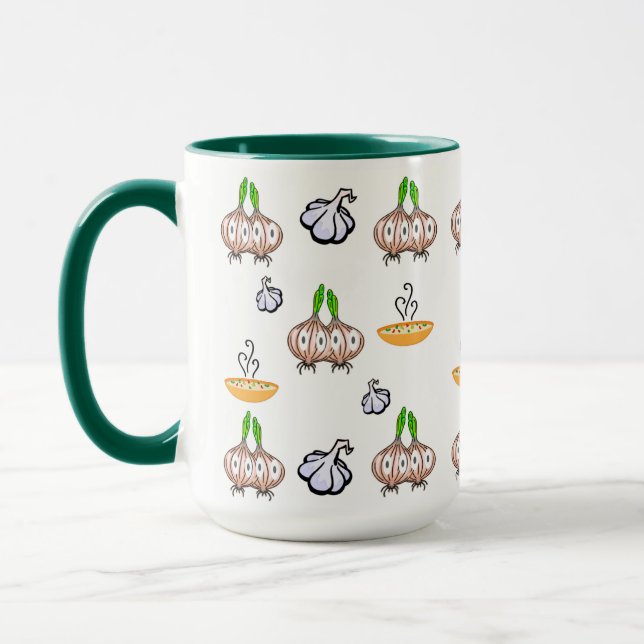 Coffee Tea Mugs, Onions Garlic Cooking Mug (Left)