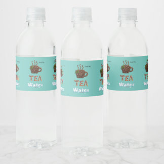Coffee.  Tea or Water.  Water Bottle Label