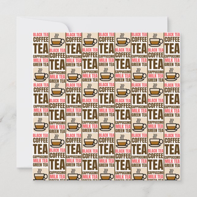 COFFEE TEA PATTERN, Flat Card (Front)