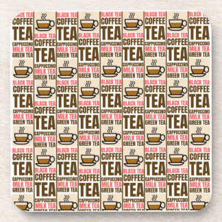 COFFEE TEA PATTERN, Hard plastic coaster