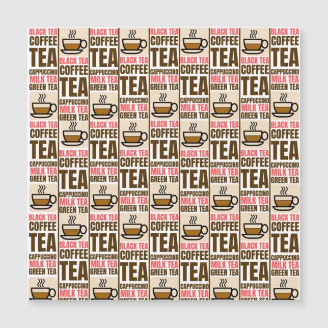 COFFEE TEA PATTERN, Magnetic Card (Front)
