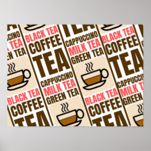 COFFEE TEA pattern Poster
