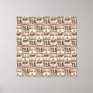 COFFEE TEA PATTERN, Stretched Canvas Print