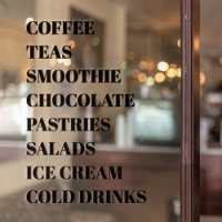 Coffee Tea Salads Window Vinyls Transparent | Food