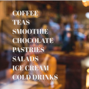 Coffee Tea Salads Window Vinyls Transparent Food