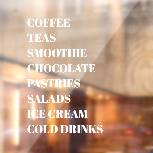 Coffee Tea Salads Window Vinyls Transparent   Food