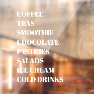 Coffee Tea Salads Window Vinyls Transparent | Food