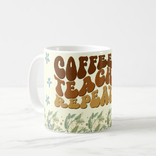 "COFFEE TEACH REPEAT" "ASPIRE to Inspire" Coffee Mug