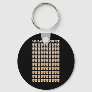 Coffee Teacher 100 Coffee Cups 100th Day School  Key Ring