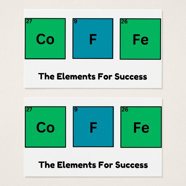 Coffee The Elements For Success Funny Motivational (Front & Back)