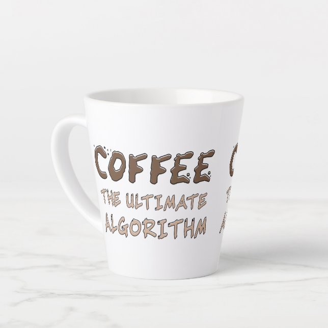 Coffee The Ultimate Algorithm Funny Programmer Latte Mug (Left Angle)