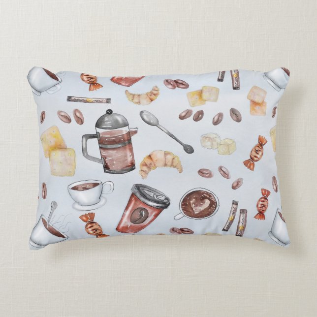 Coffee Theme Coffee Lover Lumbar Decorative Cushion (Front)