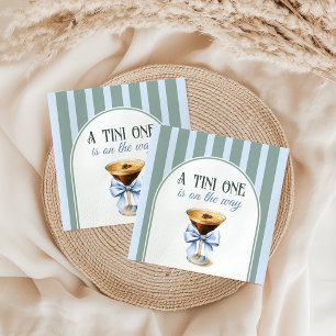 Coffee Theme Espresso Martini Blue Bow Baby Shower Napkin