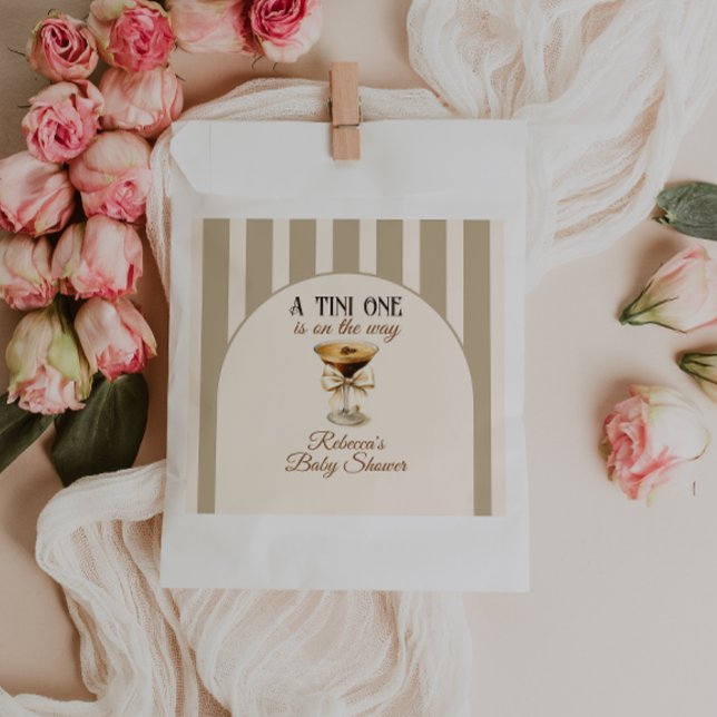 Coffee Theme Espresso Martini Bow Baby Shower Favour Bags (Creator Uploaded)