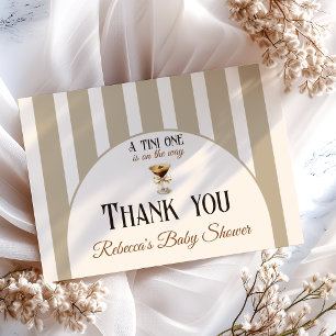 Coffee Theme Espresso Martini Bow Baby Shower Thank You Card