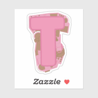 Coffee Theme Letter T Custom-Cut Vinyl Sticker