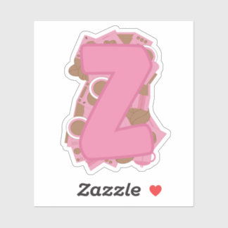 Coffee Theme Letter Z Custom-Cut Vinyl Sticker