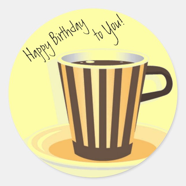 Coffee-Themed Birthday Envelope Seals (Front)